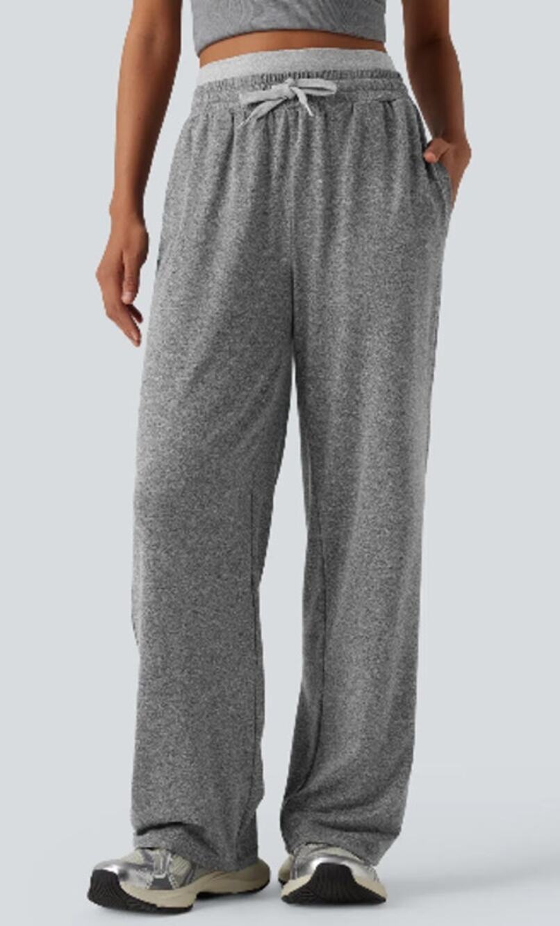 New Halara Double Waistband Heathered Straight Leg Yoga Pants Size Small